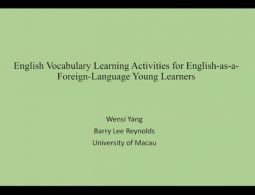 English vocabulary learning activities for English-as-a-foreign language young learners