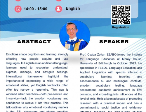 Seminar on “Emotions in English language classrooms – An insight into emotion vocabulary assessment”